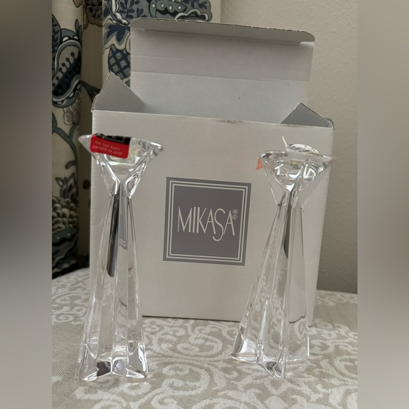 Never Used Mikasa Austria Crystal Candle Holders - Picture 4 of 8